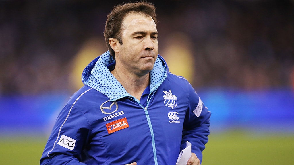 BradScottmay25.jpg Brad Scott will likely finish up as Roos coach after Saturday's match against the Bulldogs - AFL,North Melbourne Kangaroos,Brad Scott